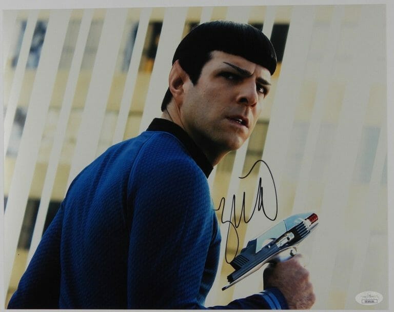 STAR TREK ZACHARY QUINTO SPOCK AUTOGRAPH SIGNED 11 X14 JSA COA MOVIE
 COLLECTIBLE MEMORABILIA