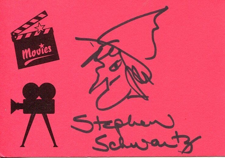 STEPHEN SCHWARTZ WICKED GODSPELL DISNEY BROADWA COMPOSER SIGNED AUTOGRAPH SKETCH
 COLLECTIBLE MEMORABILIA