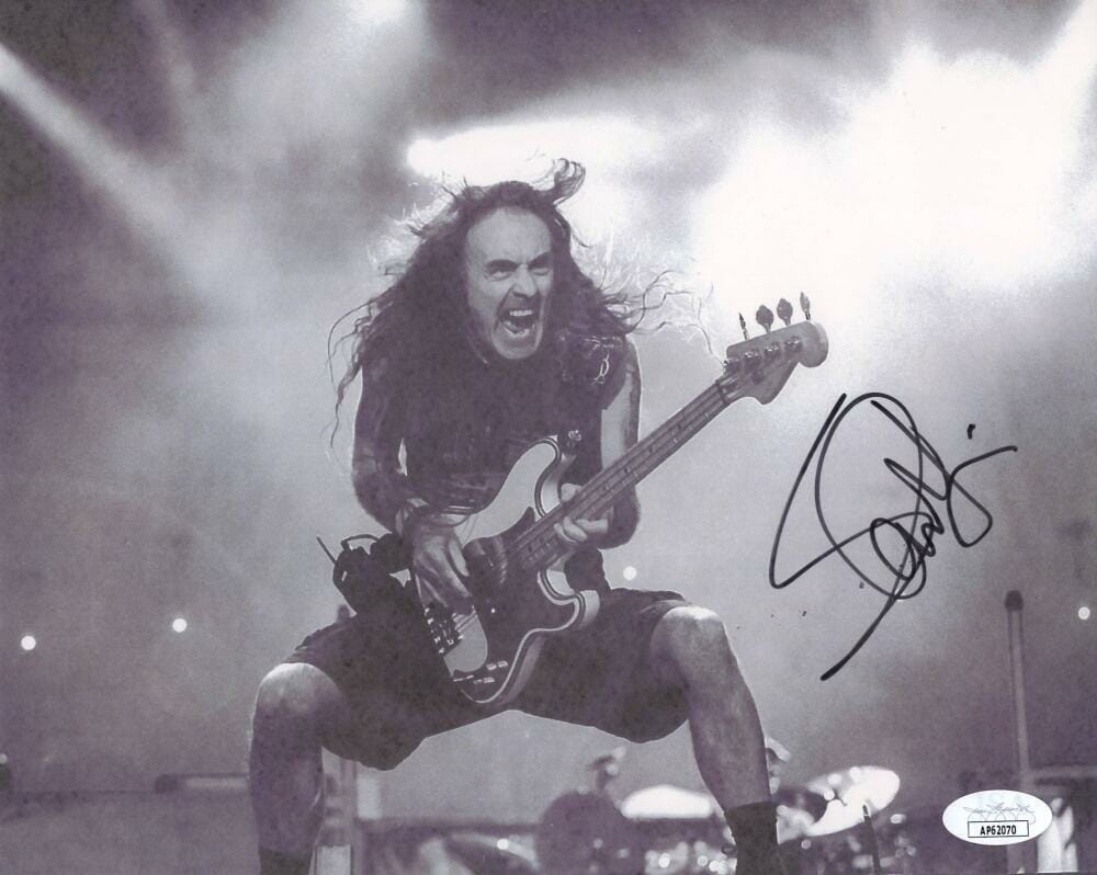 Steve Harris Iron Maiden Signed Autograph 8x10 Photo - Powerslave w ...