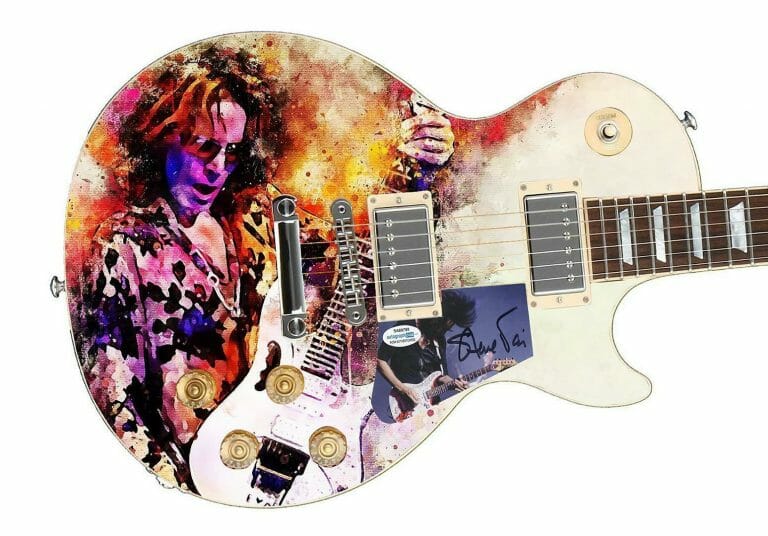 STEVE VAI AUTOGRAPHED SIGNED CUSTOM PHOTO GRAPHICS GUITAR ACOA ACOA
 COLLECTIBLE MEMORABILIA