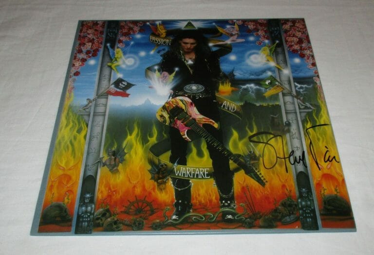 STEVE VAI SIGNED PASSION AND WARFARE VINYL RECORD JSA
 COLLECTIBLE MEMORABILIA