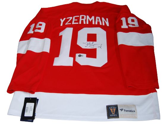 STEVE YZERMAN SIGNED (DETROIT REDWINGS) RED (M) HOCKEY JERSEY BECKETT AD27306
 COLLECTIBLE MEMORABILIA