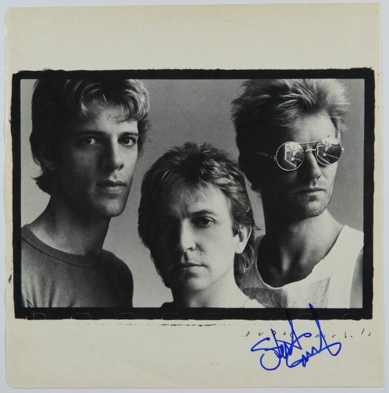 STEWART COPELAND JSA SIGNED AUTOGRAPH ALBUM INSERT THE POLICE
 COLLECTIBLE MEMORABILIA