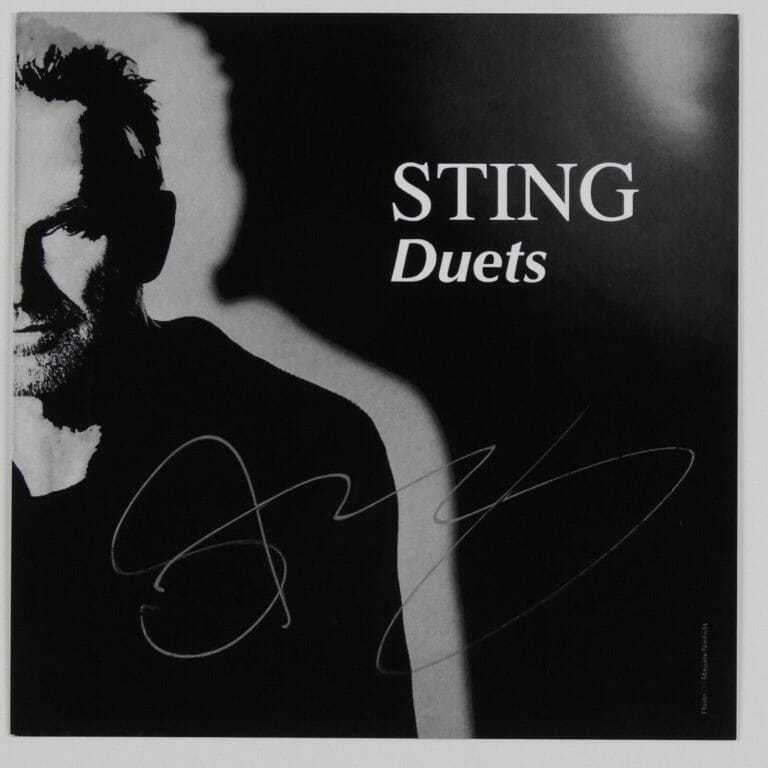 STING THE POLICE JSA SIGNED AUTOGRAPH CD INSERT DUETS
 COLLECTIBLE MEMORABILIA