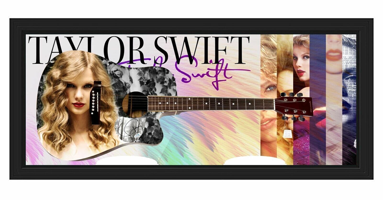 Taylor Swift Autographed Graphics Guitar w Shadowbox Display Case ACOA ...