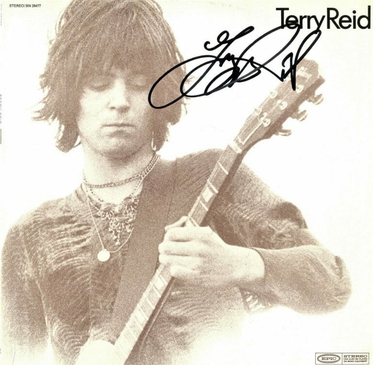 TERRY REID SIGNED VINYL RECORD RARE SUPERLUNGS!! ACOA
 COLLECTIBLE MEMORABILIA