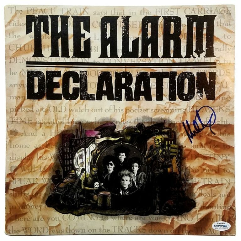 THE ALARM MIKE PETERS AUTOGRAPHED ALBUM RECORD LP ACOA
 COLLECTIBLE MEMORABILIA