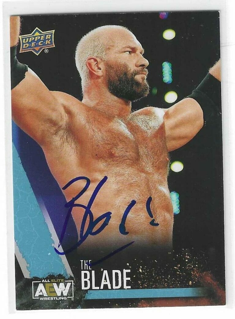 THE BLADE SIGNED 2021 UPPER DECK AEW CARD #17
 COLLECTIBLE MEMORABILIA