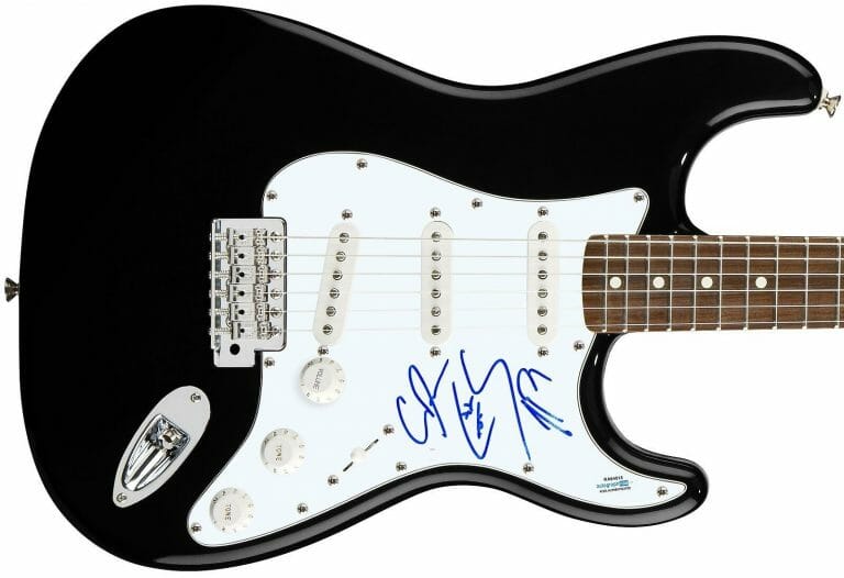 THE CHAINSMOKERS AUTOGRAPHED SIGNED GUITAR ACOA
 COLLECTIBLE MEMORABILIA