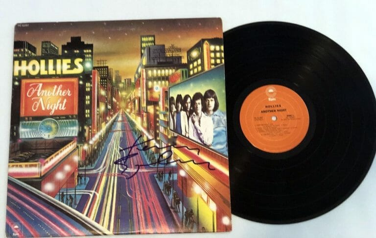 THE HOLLIES TERRY SYLVESTER ANOTHER NIGHT AUTOGRAPHED VINYL ALBUM LP
 COLLECTIBLE MEMORABILIA