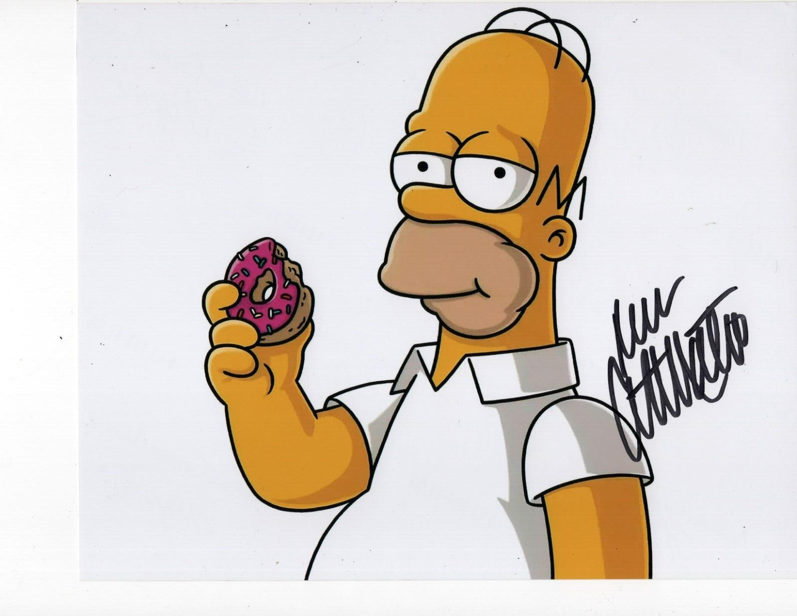 THE SIMPSONS DAN CASTELLANETA SIGNED HOMER EATING A DOUGHNUT 8X10 Opens