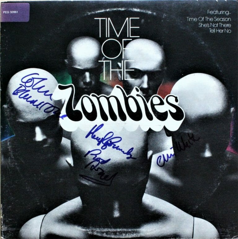 THE ZOMBIES SIGNED VINYL RECORD TIME OF THE ZOMBIES ROD, CHRIS, COLIN, HUGH ACOA
 COLLECTIBLE MEMORABILIA