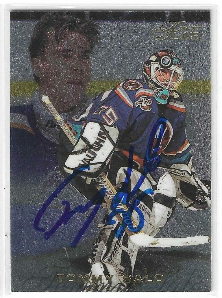 TOMMY SALO SIGNED 1996/97 FLAIR CARD #57 NEW YORK ISLANDERS
 COLLECTIBLE MEMORABILIA