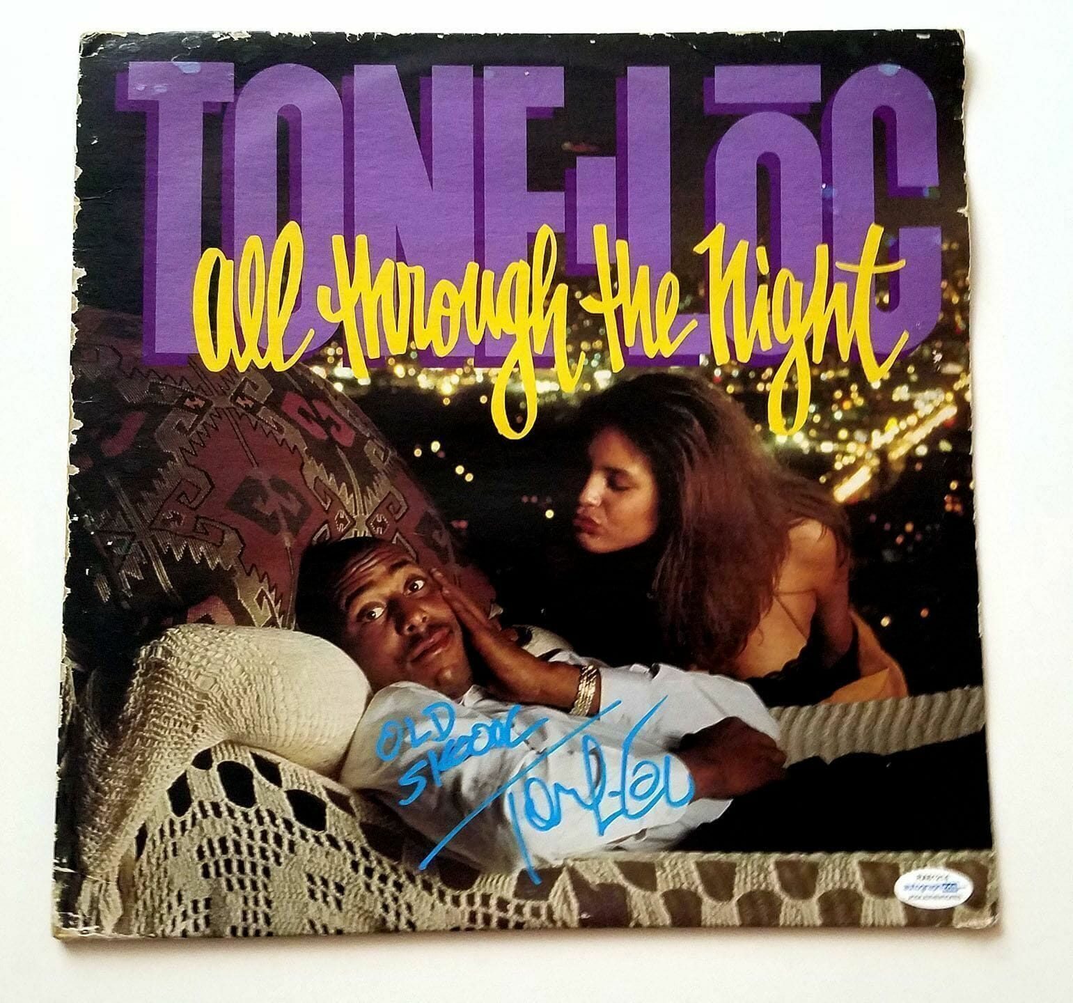 Tone-Loc Autographed All Through The Night Album Cover LP ACOA
