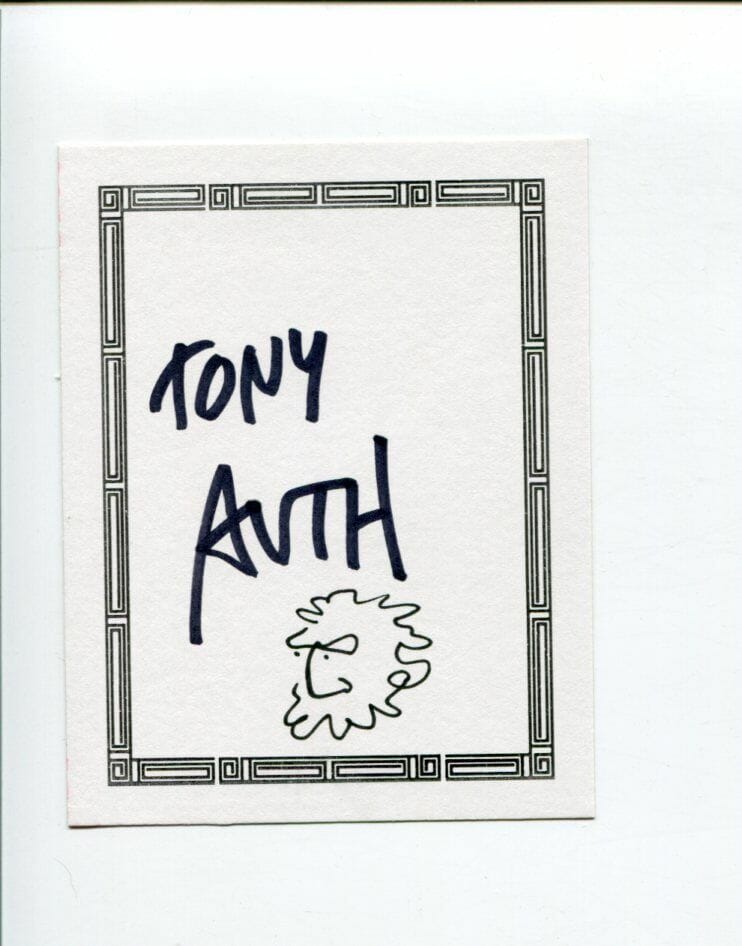 TONY AUTH PULITZER PRIZE ARTIST EDITORIAL CARTOONIST SIGNED AUTOGRAPH SKETCH BP
 COLLECTIBLE MEMORABILIA