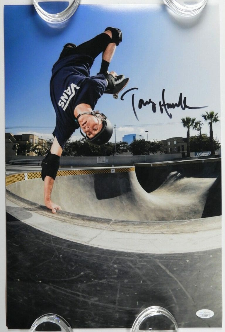 TONY HAWK SIGNED AUTOGRAPH 12 X 18 JSA COA SKATEBOARD LEGEND
 COLLECTIBLE MEMORABILIA