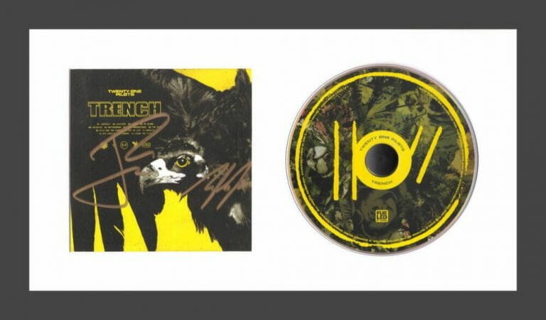 TWENTY ONE PILOTS SIGNED AUTOGRAPH TRENCH FRAMED CD DISPLAY – RARE! W/ JSA COA
 COLLECTIBLE MEMORABILIA