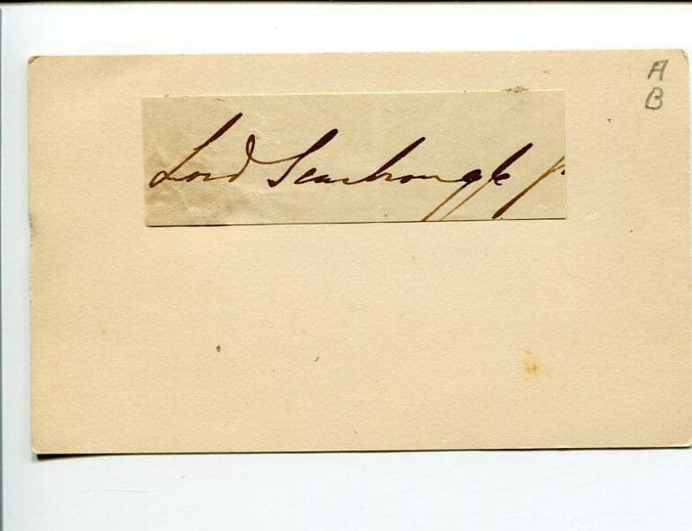 UNKNOWN EARL OF SCARBROUGH LORD BRITISH PEERAGE RARE SIGNED AUTOGRAPH
 COLLECTIBLE MEMORABILIA