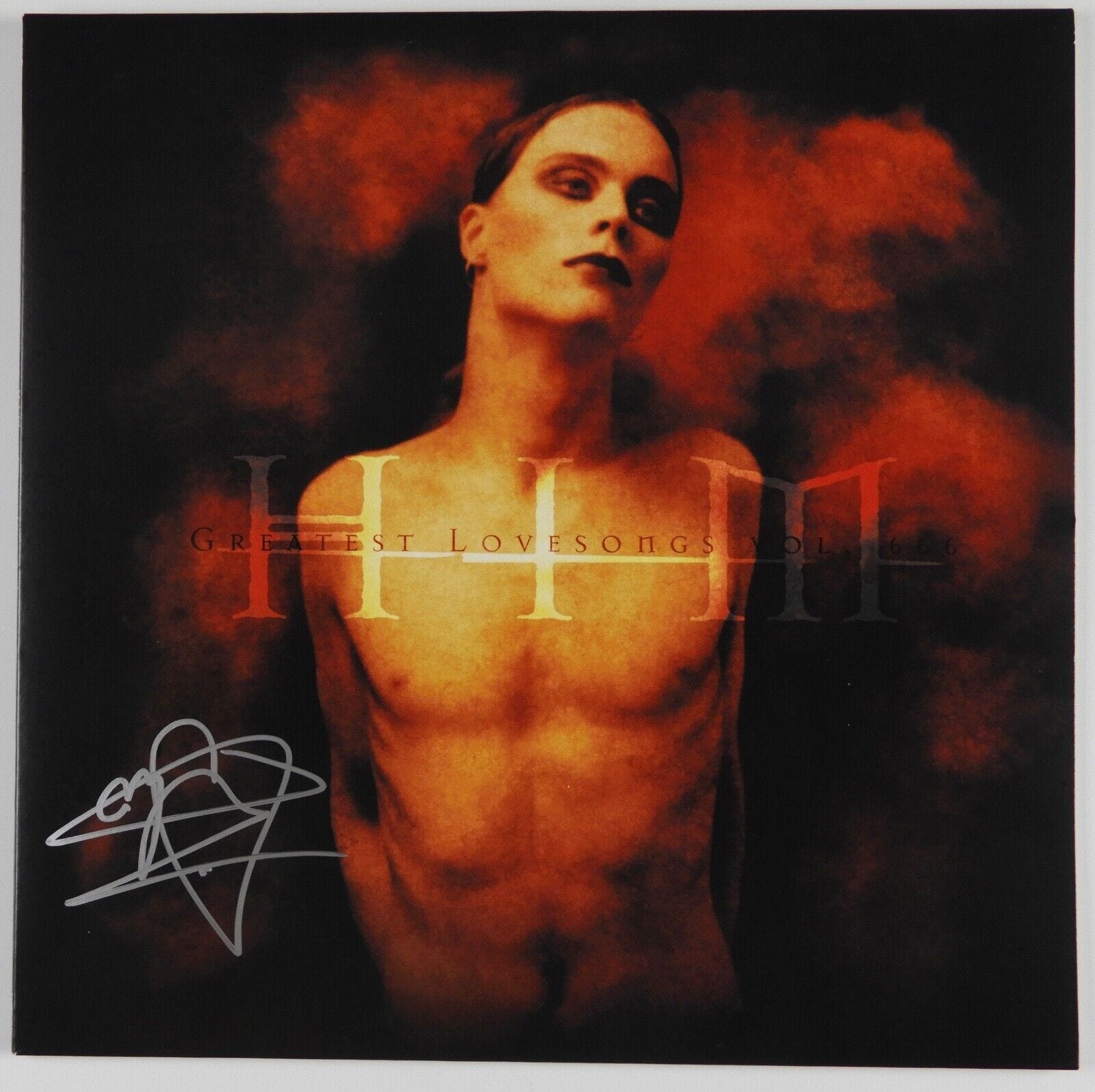 Ville Valo HIM JSA Signed Autograph Album Record Vinyl Greatest Lovesongs Vol
