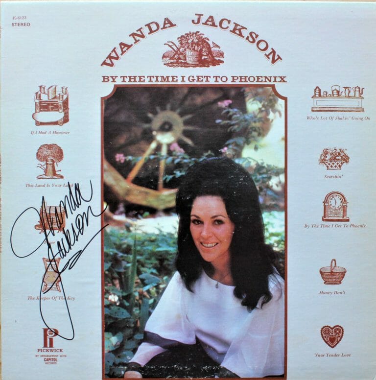 WANDA JACKSON BY THE TIME I GET TO PHOENIX SIGNED AUTOGRAPHED VINYL RECORD ACOA
 COLLECTIBLE MEMORABILIA