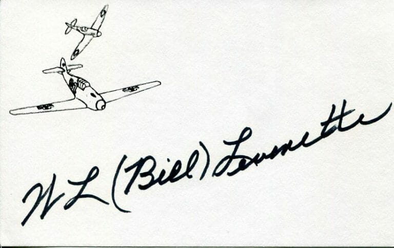 WILLIAM LEVERETTE WWII WAR DOUBLE ACE FIGHTER PILOT P-38 SIGNED AUTOGRAPH
 COLLECTIBLE MEMORABILIA