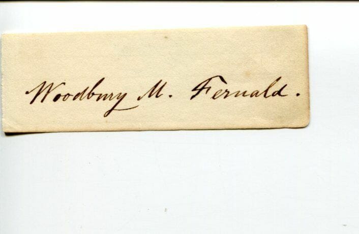 WOODBURY MELCHER FERNALD CLERGY UNIVERSALIST MINISTER AUTHOR SIGNED AUTOGRAPH
 COLLECTIBLE MEMORABILIA
