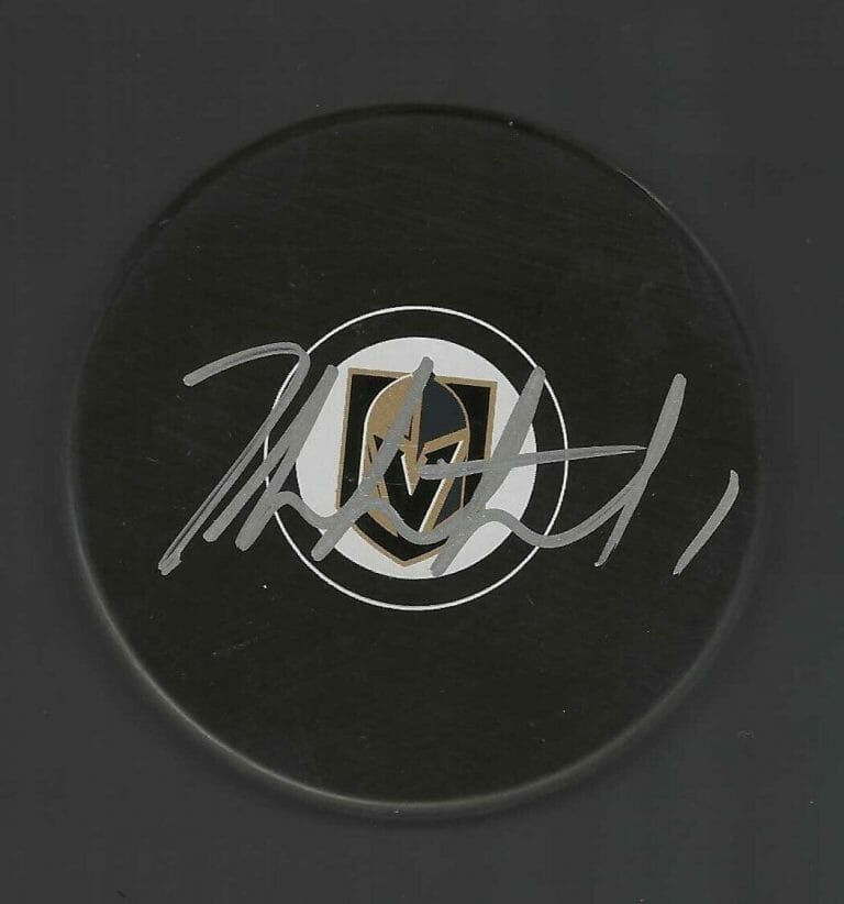 ZACH WHITECLOUD SIGNED VEGAS GOLDEN KNIGHTS PUCK
 COLLECTIBLE MEMORABILIA