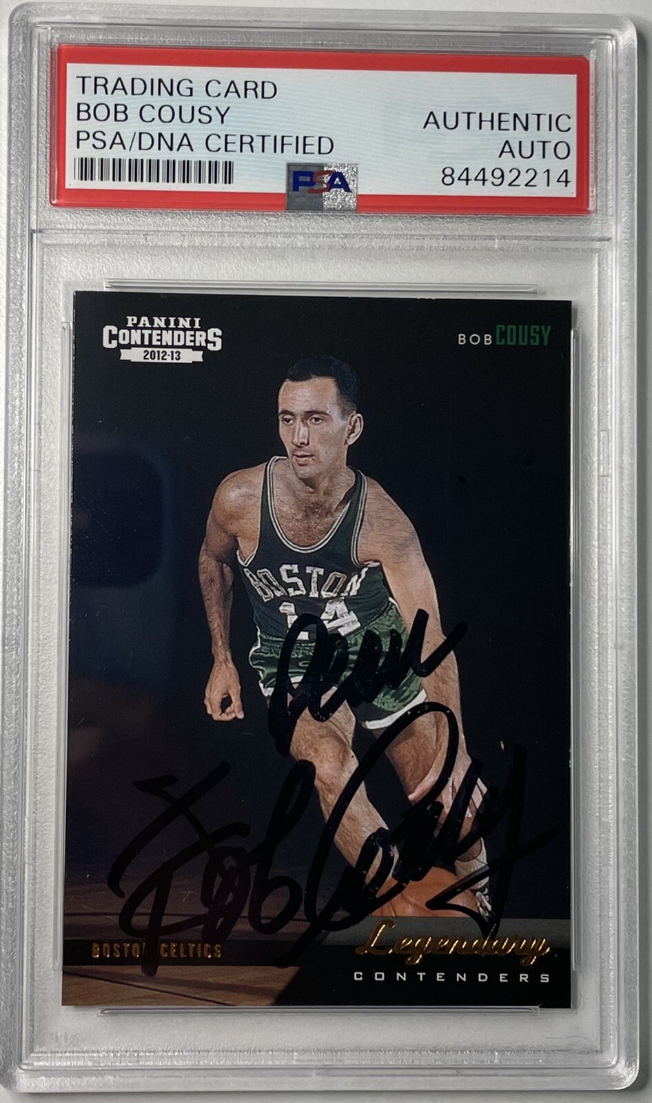 2012 Panini Contenders Bob Cousy Signed PSA DNA Autograph Boston Celtics
