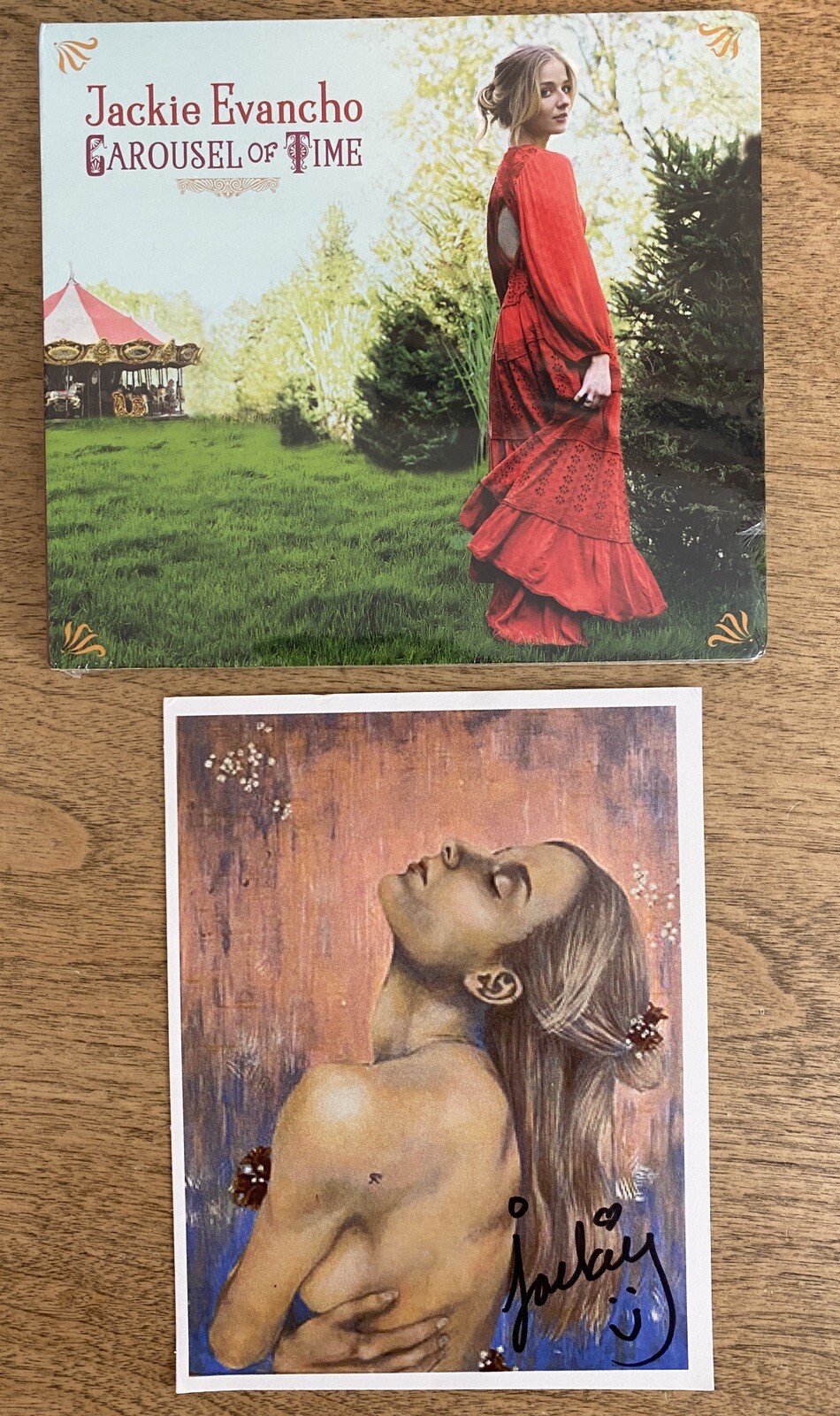 Autographed JACKIE EVANCHO Carousel of Time CD and SIGNED ART CARD NEW & SEXY!!