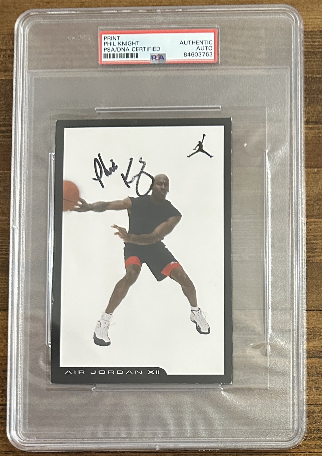 PHIL KNIGHT NIKE CEO SIGNED AIR JORDAN XII SHOE CARD PSA DNA AUTOGRAPH MICHAEL