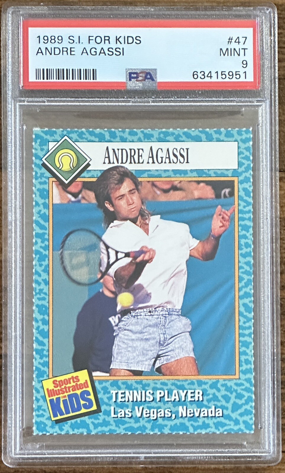 1989 SI FOR KIDS ANDRE AGASSI ROOKIE CARD RC PSA MINT 9 Sports Illustrated