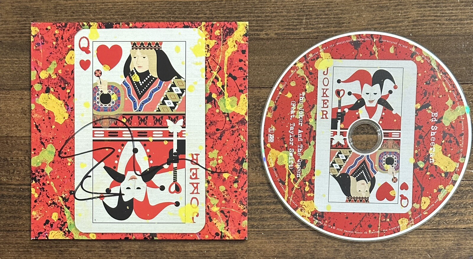 ED SHEERAN SIGNED The Joker And The Queen CD COVER BAS BECKETT COA AUTOGRAPHED