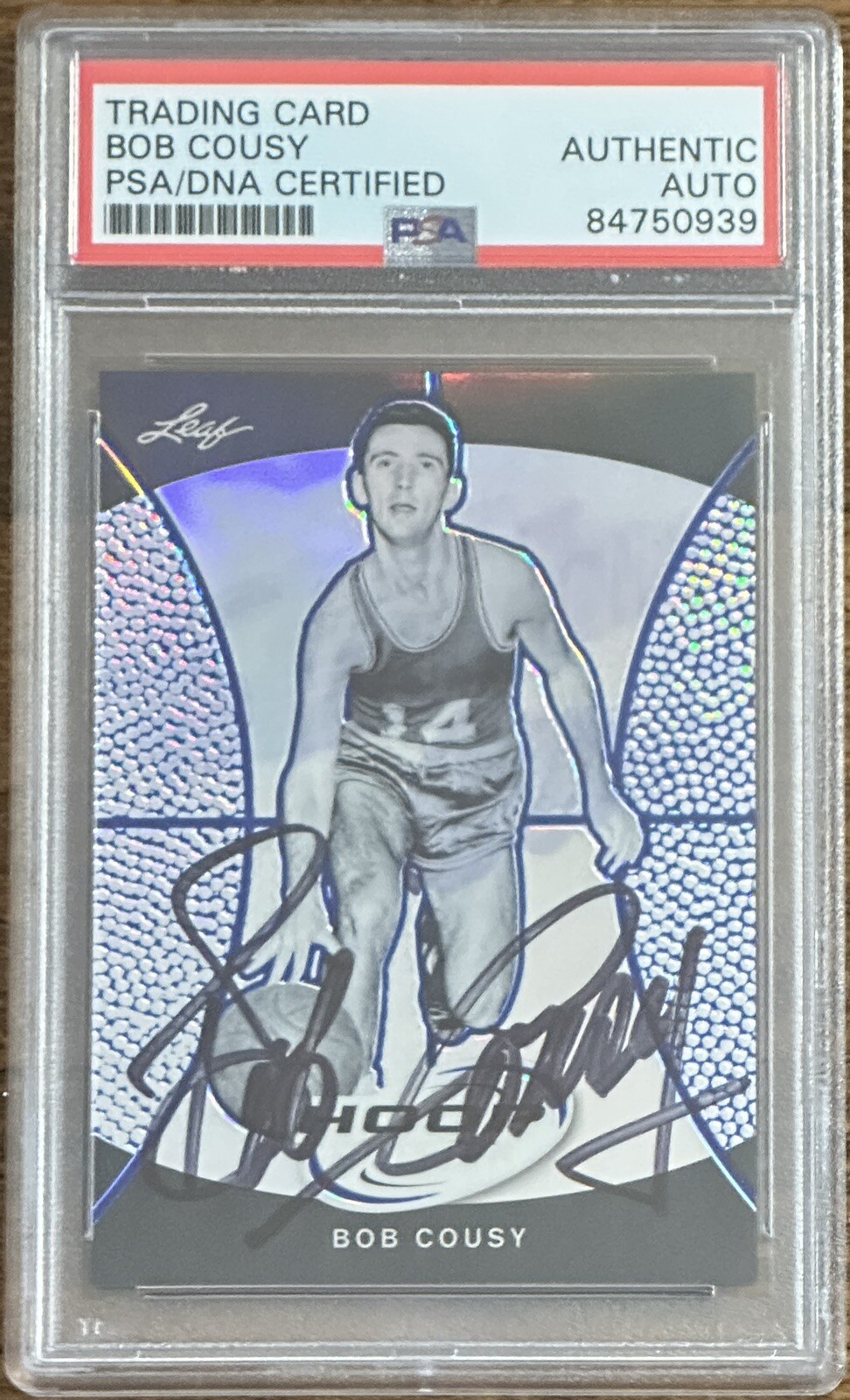 2010 Leaf Hoop Bob Cousy Signed PSA DNA Certified Autograph Boston Celtics HOF