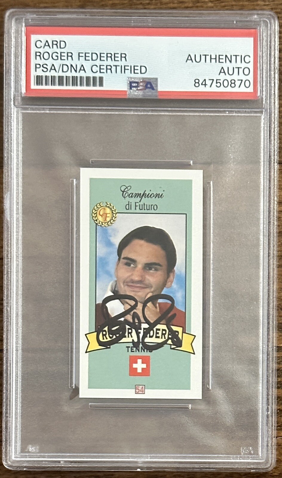 2013 Campioni Di Futuro ROGER FEDERER SIGNED ROOKIE CARD PSA DNA AUTOGRAPH Italy