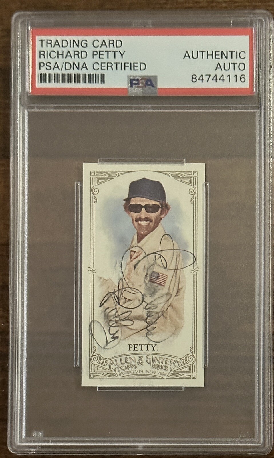2012 TOPPS ALLEN GINTER MINI RICHARD PETTY NASCAR SIGNED AUTOGRAPH PSA DNA COA