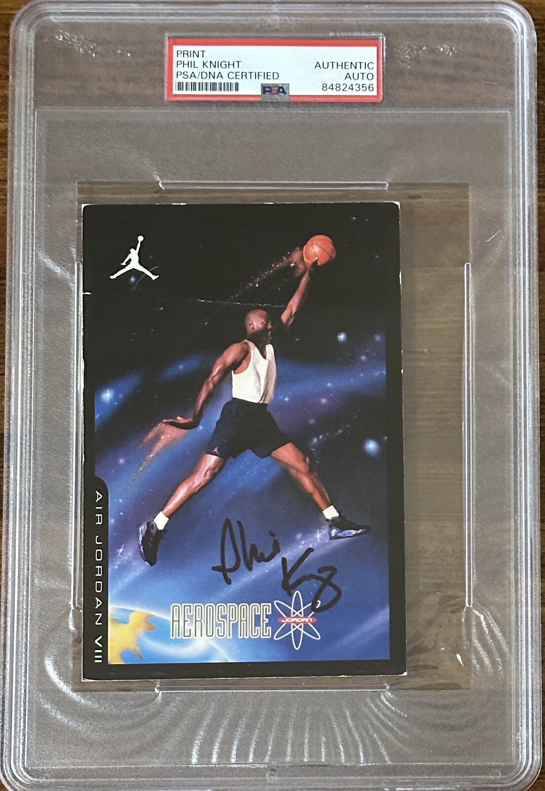 PHIL KNIGHT NIKE CEO SIGNED AIR JORDAN 8 SHOE CARD PSA DNA AUTOGRAPH MICHAEL