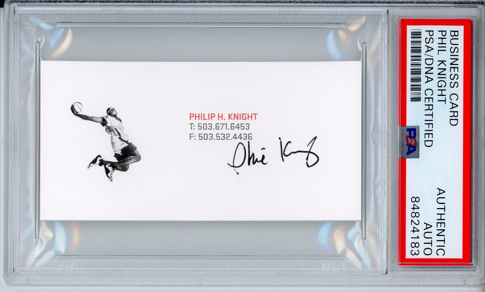 PHIL KNIGHT NIKE CEO SIGNED BUSINESS CARD PSA DNA AUTOGRAPH LEBRON JAMES IMAGE