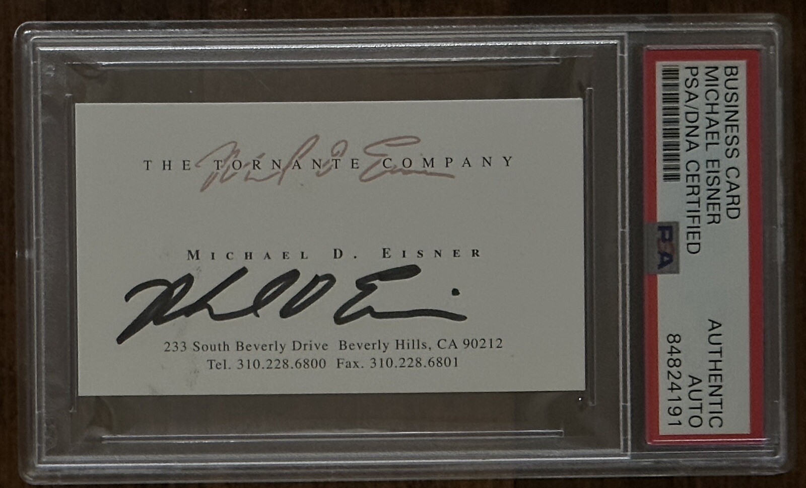 FORMER DISNEY CEO MICHAEL EISNER SIGNED BUSINESS CARD PSA DNA CERTIFIED AUTO