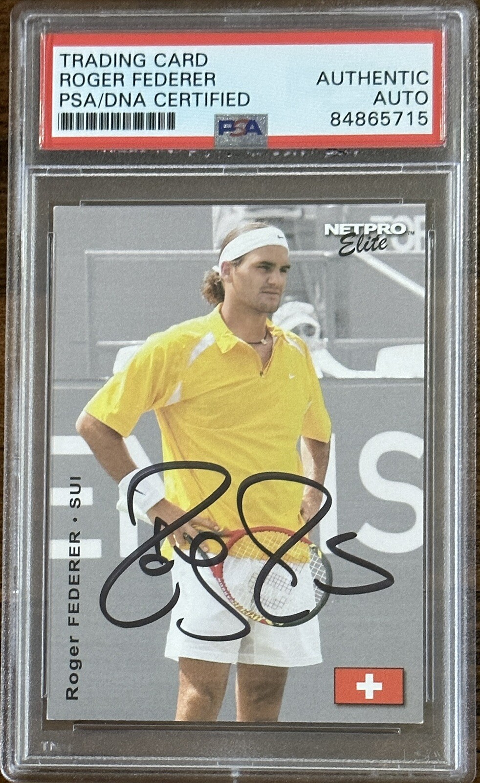2003 NETPRO ELITE EVENT EDITION ROGER FEDERER SIGNED ROOKIE PSA DNA AUTOGRAPH RC