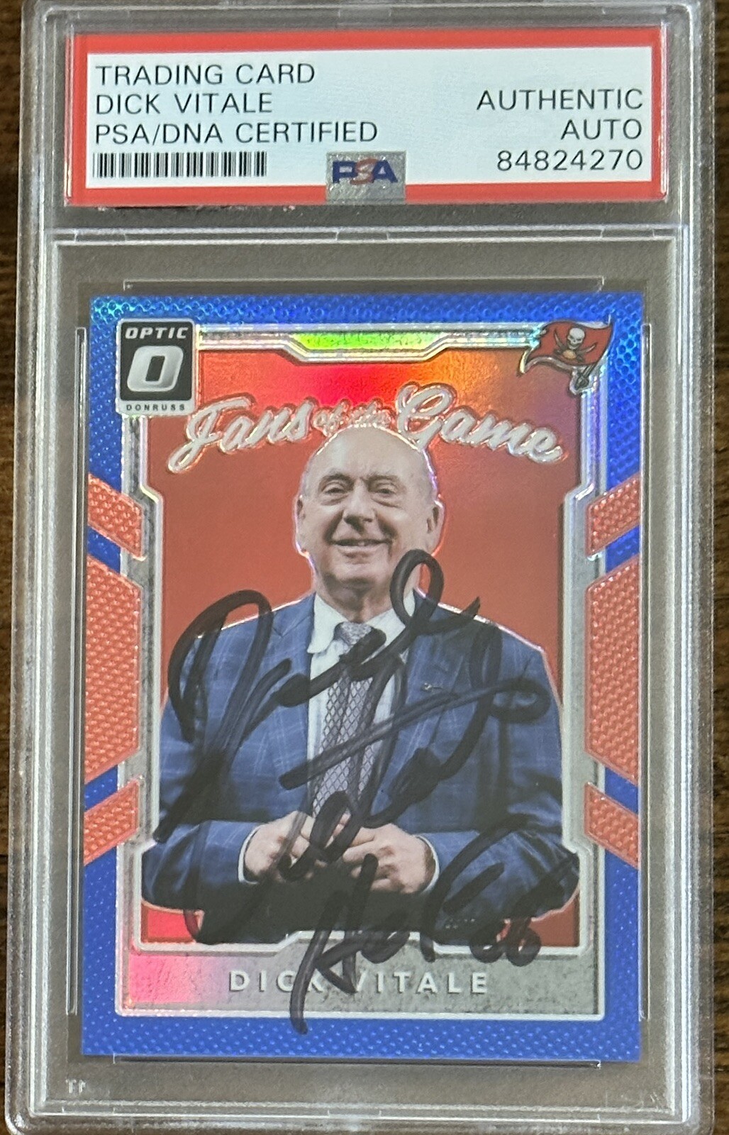 2017 PANINI DONRUSS OPTIC BLUE DICK VITALE NCAA SIGNED CARD PSA DNA AUTOGRAPH