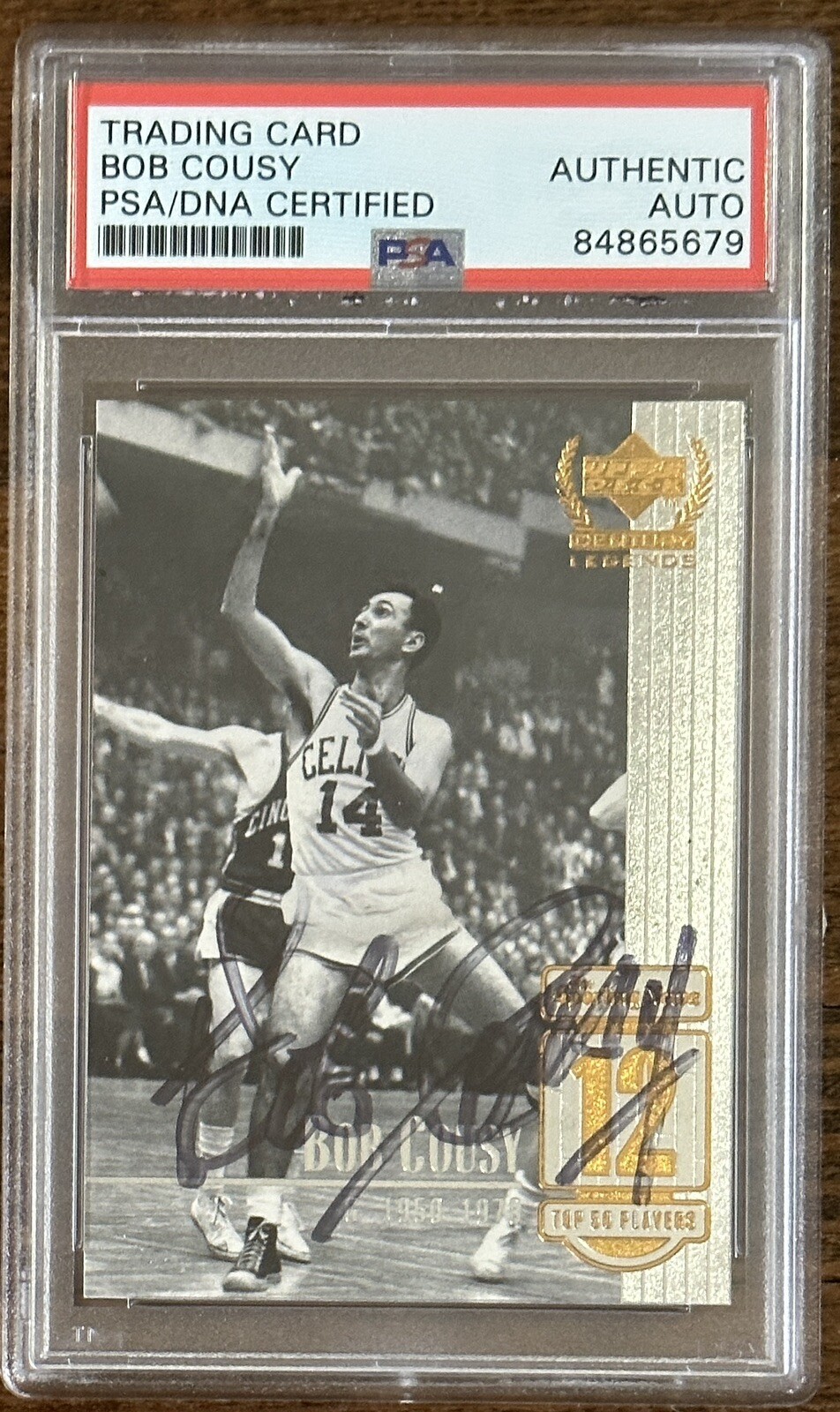 1999 UD Upper Deck Bob Cousy Signed PSA DNA Certified Autograph Boston Celtics
