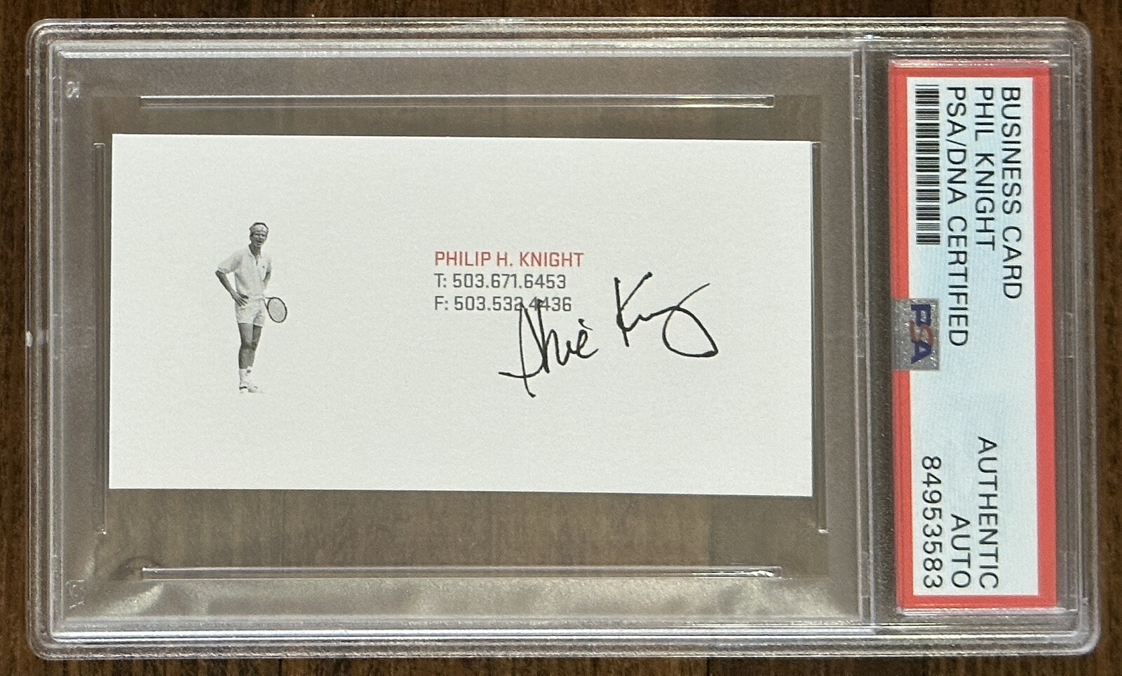 PHIL KNIGHT NIKE CEO SIGNED BUSINESS CARD PSA DNA AUTOGRAPH JOHN MCENROE IMAGE