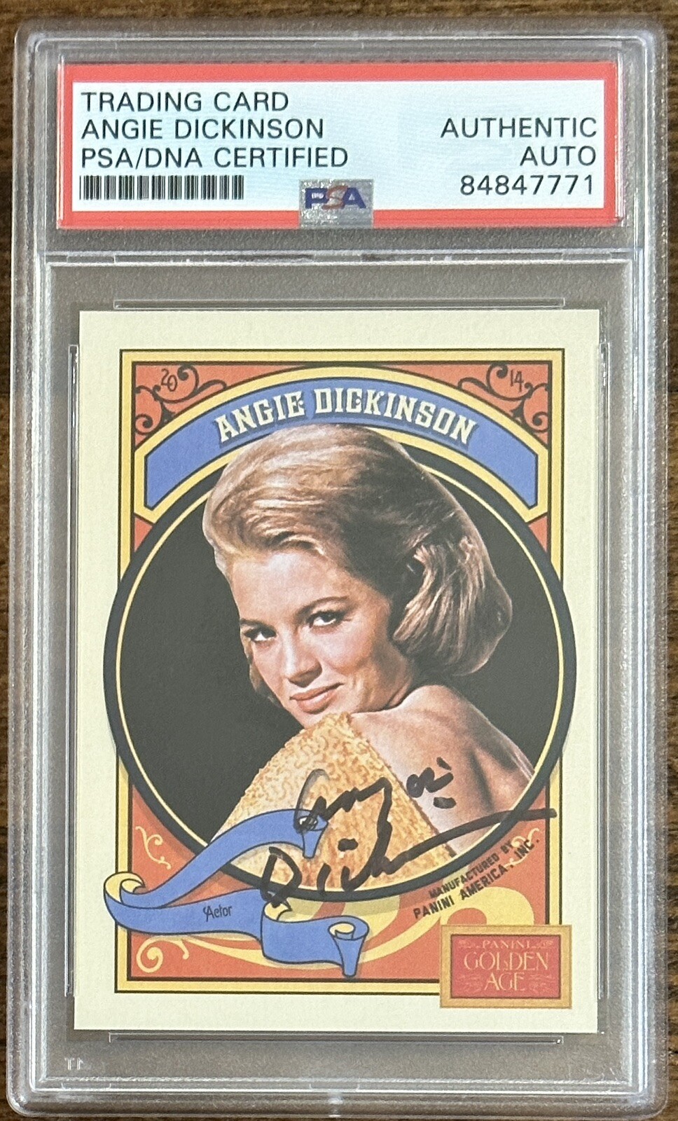 2014 PANINI GOLDEN AGE ANGIE DICKINSON SIGNED SUPERMODEL PSA DNA COA AUTOGRAPH COLLECTIBLE MEMORABILIA
