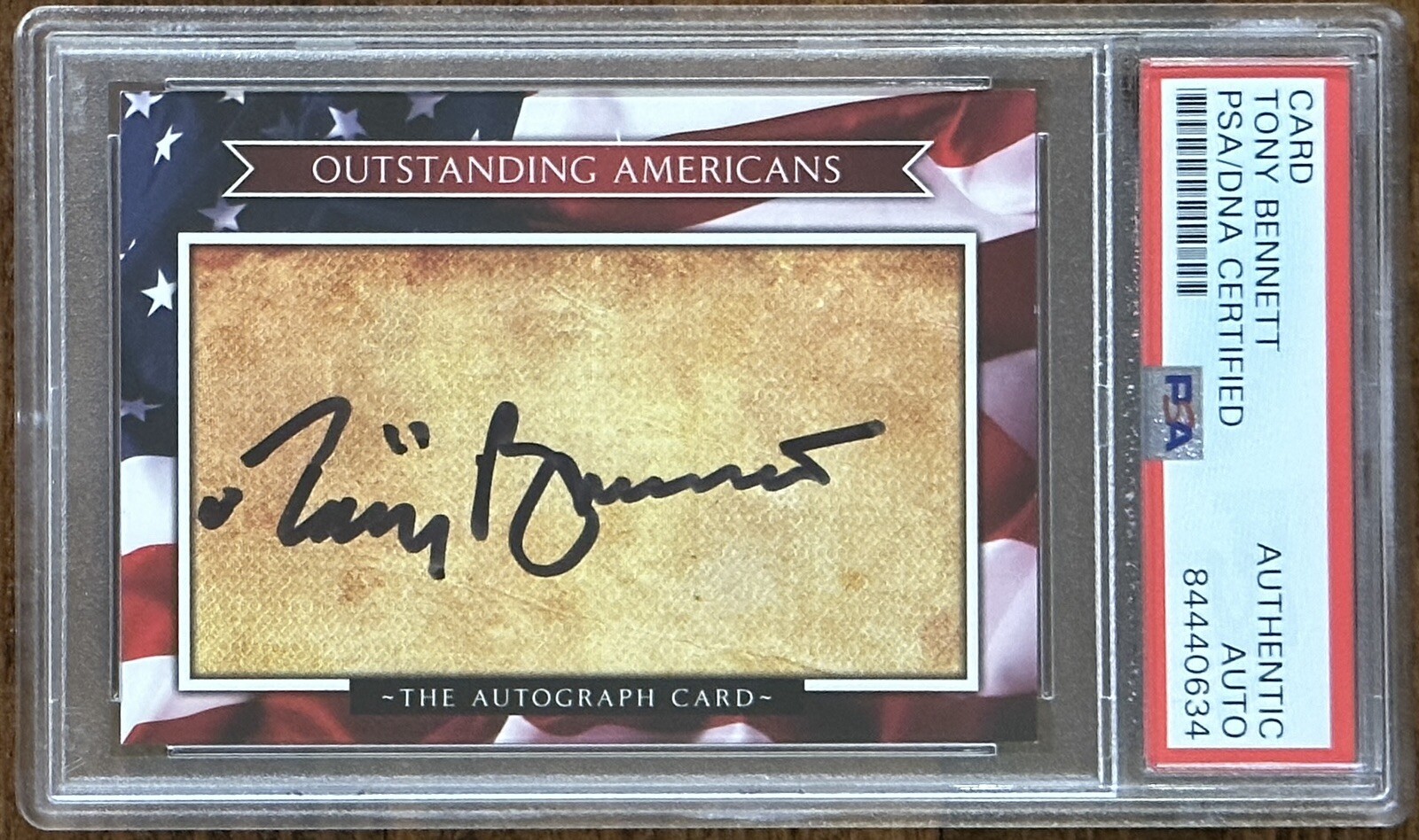 TONY BENNETT SIGNED OUTSTANDING AMERICANS CARD PSA DNA CERTIFIED COA AUTOGRAPH