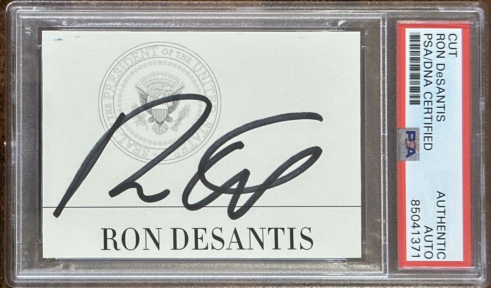 Governor Ron DeSantis SIGNED Presidential Seal Cut Signature PSA DNA COA Auto