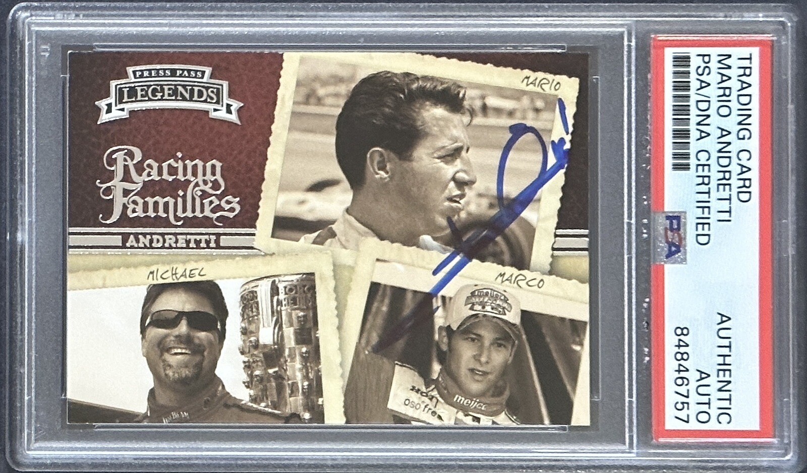 2009 Press Pass Legends Mario Andretti PSA DNA COA Autograph F1 Racing Signed