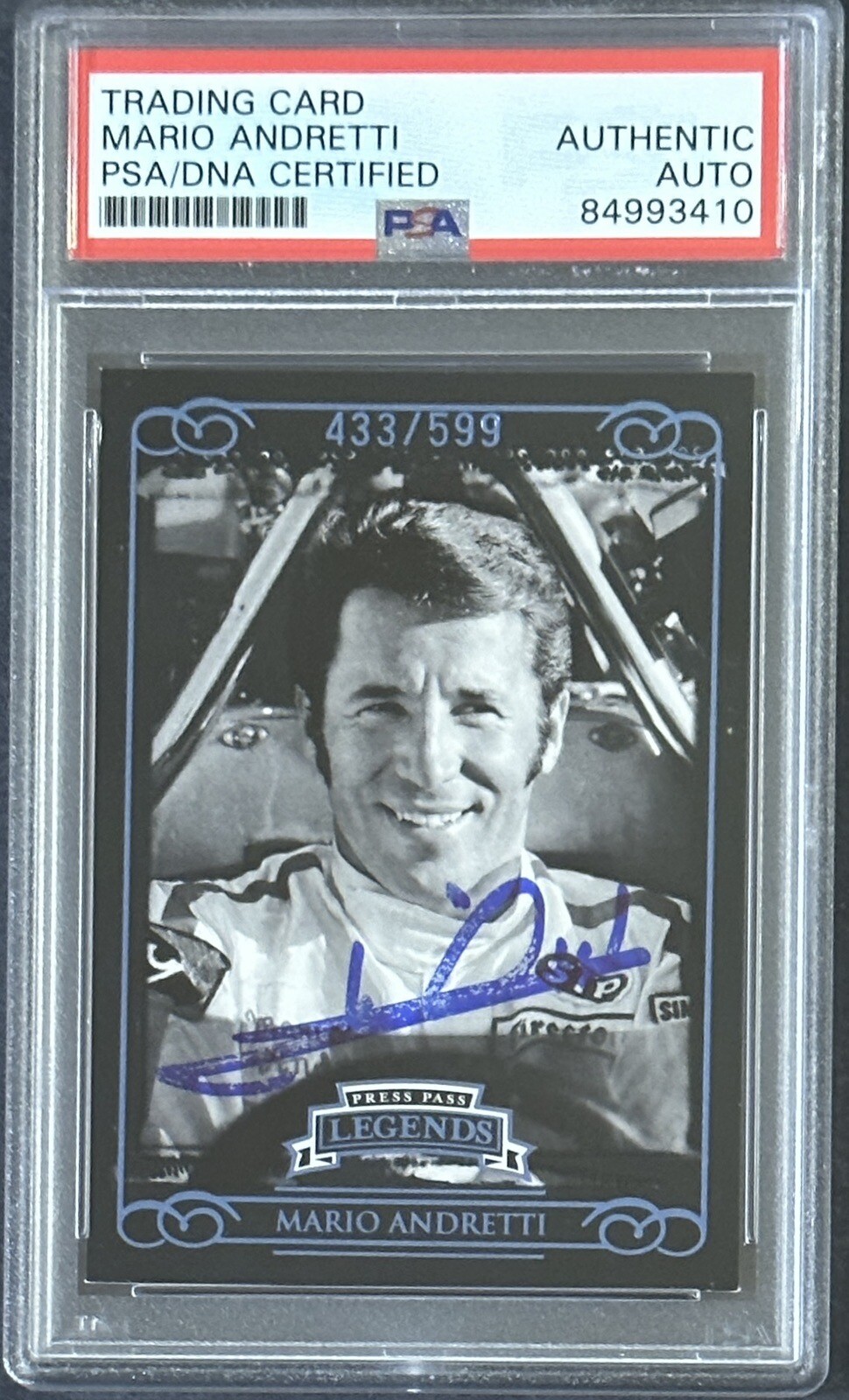 2008 Press Pass Legends #’d /599 Mario Andretti PSA DNA COA Autograph F1 Signed