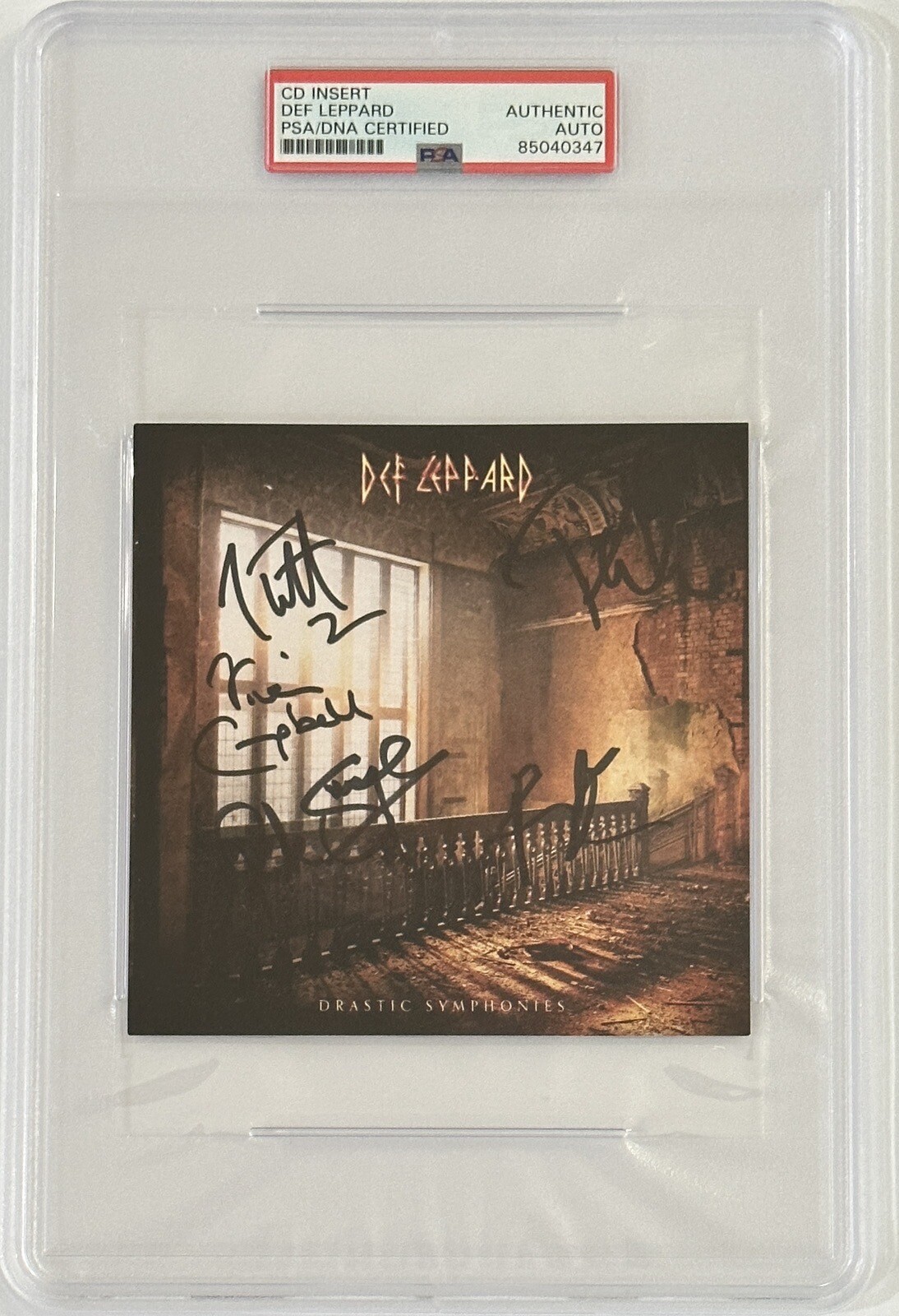DEF LEPPARD BAND SIGNED AUTOGRAPHED Drastic Symp ART CARD PSA DNA CERTIFIED COA