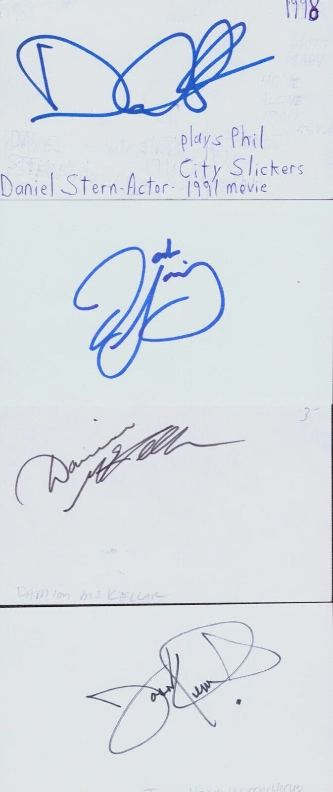 THE WONDER YEARS FRED SAVAGE HERVEY MCKELLER +5 Signed Autograph Index Cards JSA
