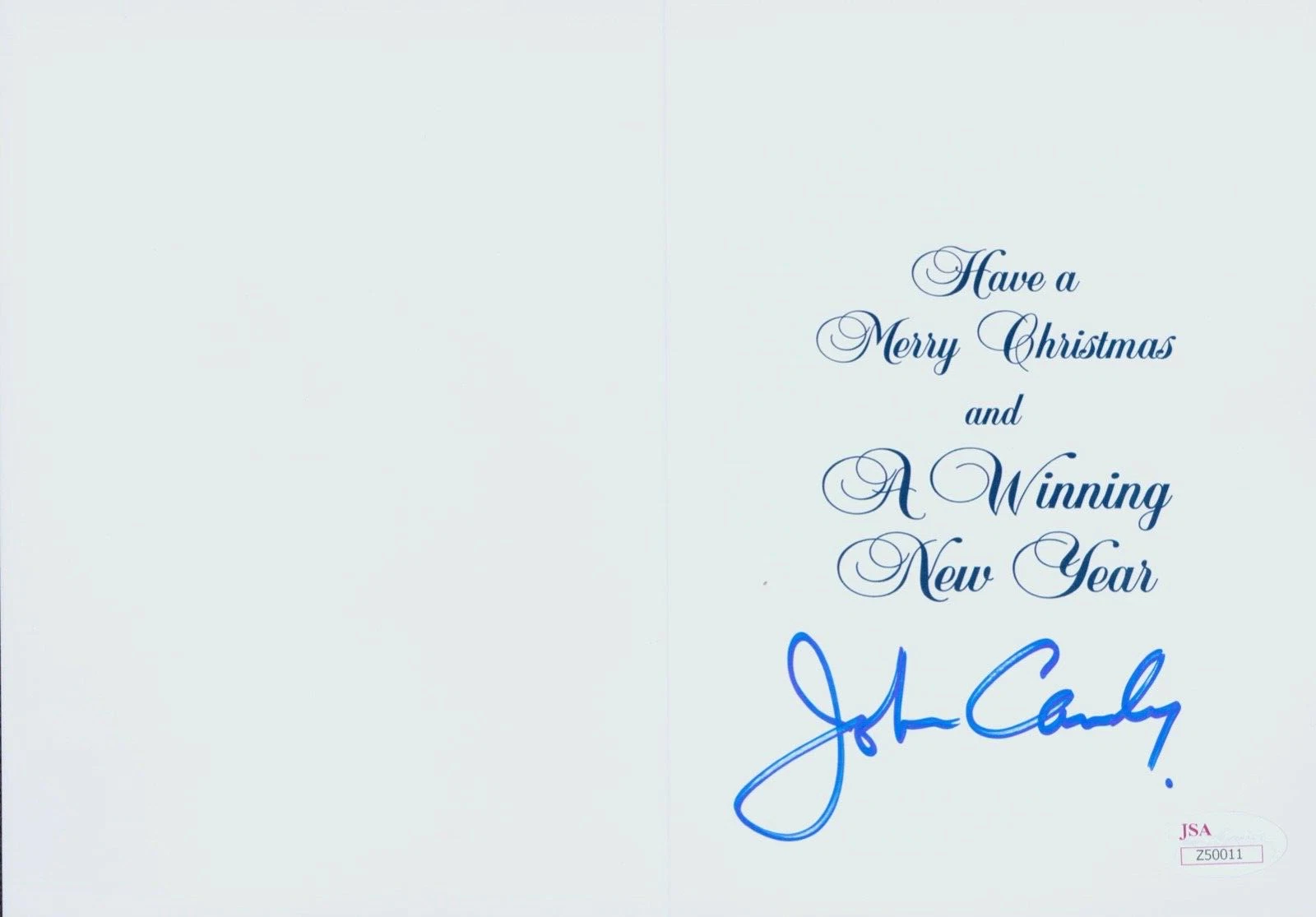JOHN CANDY Signed Autograph Christmas Card JSA LOA HOME ALONE 2
